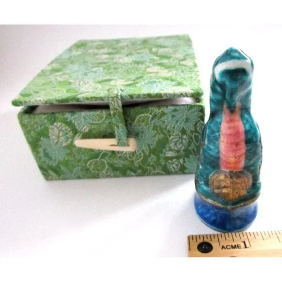 VTG Asian Porcelain QiLin Animal Unicorn Figurine with Box - Blessings & Luck